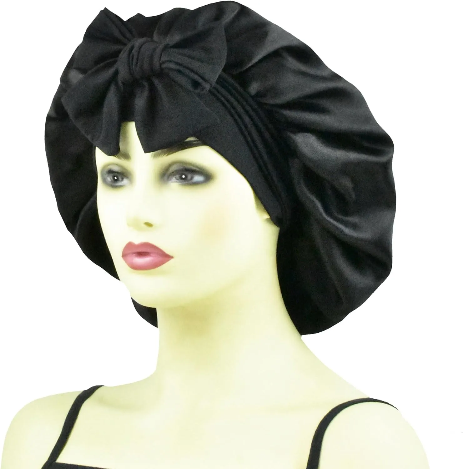 Silk Bonnet for Sleeping Women Curly Hair, 2 PCS Satin Bonnet with Tie Band, Large Silk Sleep Caps for Long Hair Braids