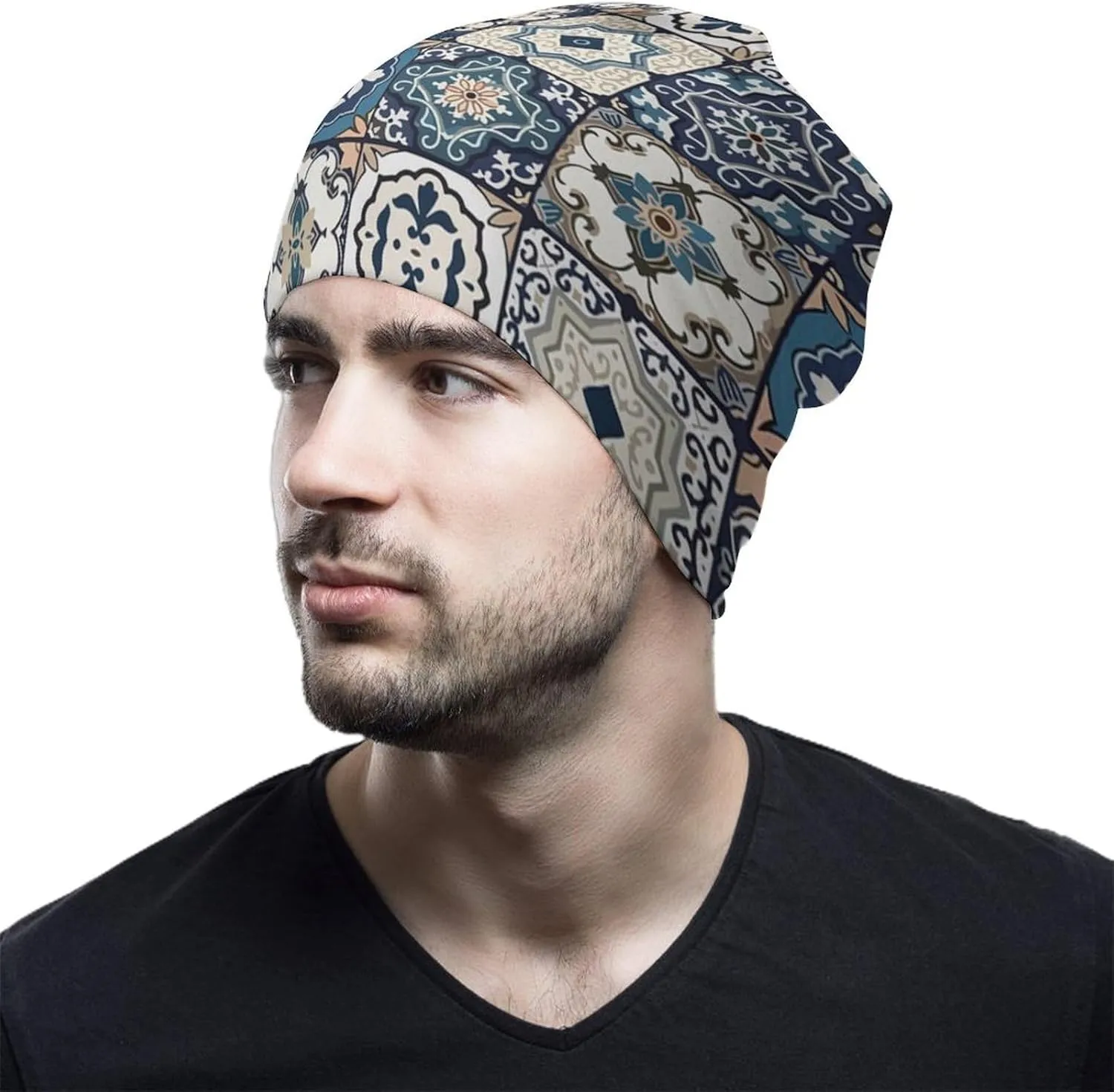 Skull Cap Beanie for Men Women, Soft Knit Chemo Hat for Hair Loss, Winter Warm Slouchy Beanie: Adjustable Size