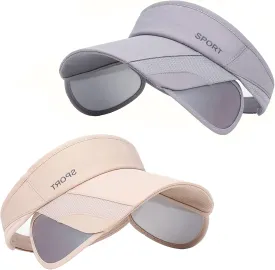 Sun Visor Hat for Women and Men - Retractable Brim Sport Hat, Summer Golf Tennis Running Beach Hat with Ponytail Hole