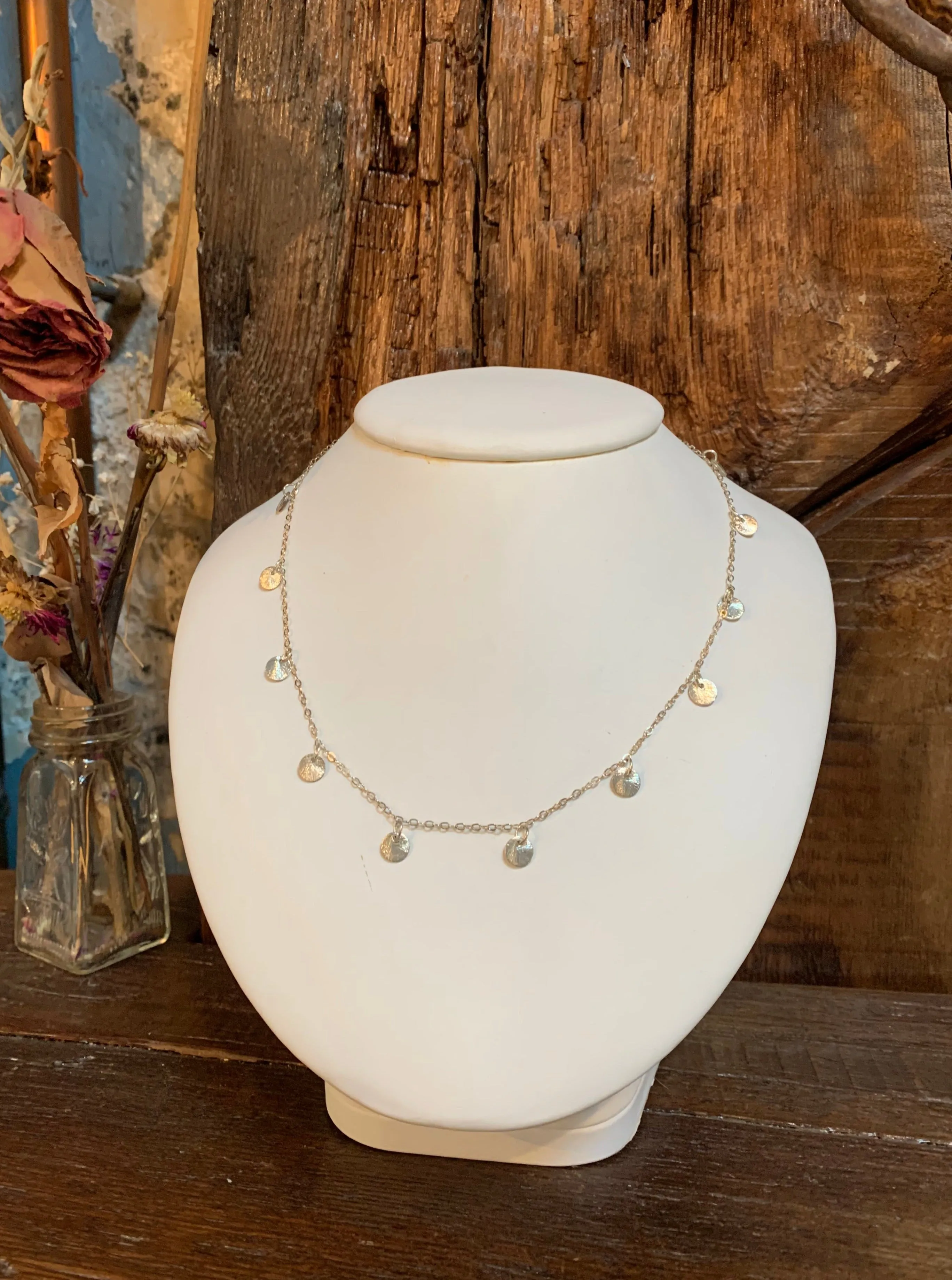 Susan Rifkin Silver Multi Coin Charm Necklace