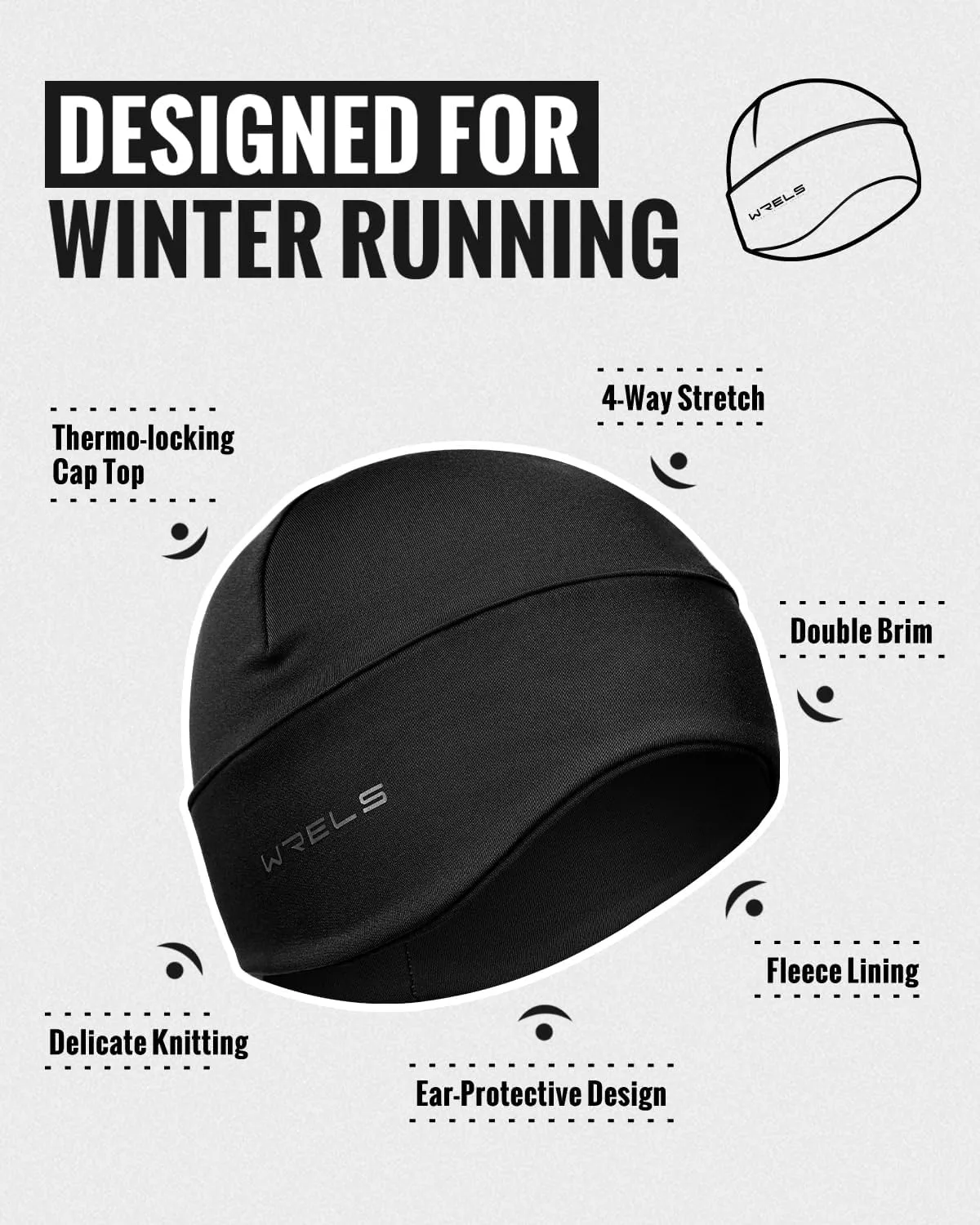 Thermal Running Beanies for Men Women Winter Hats Lightweight Warm Soft Skull Caps with Ear Flaps for Runners