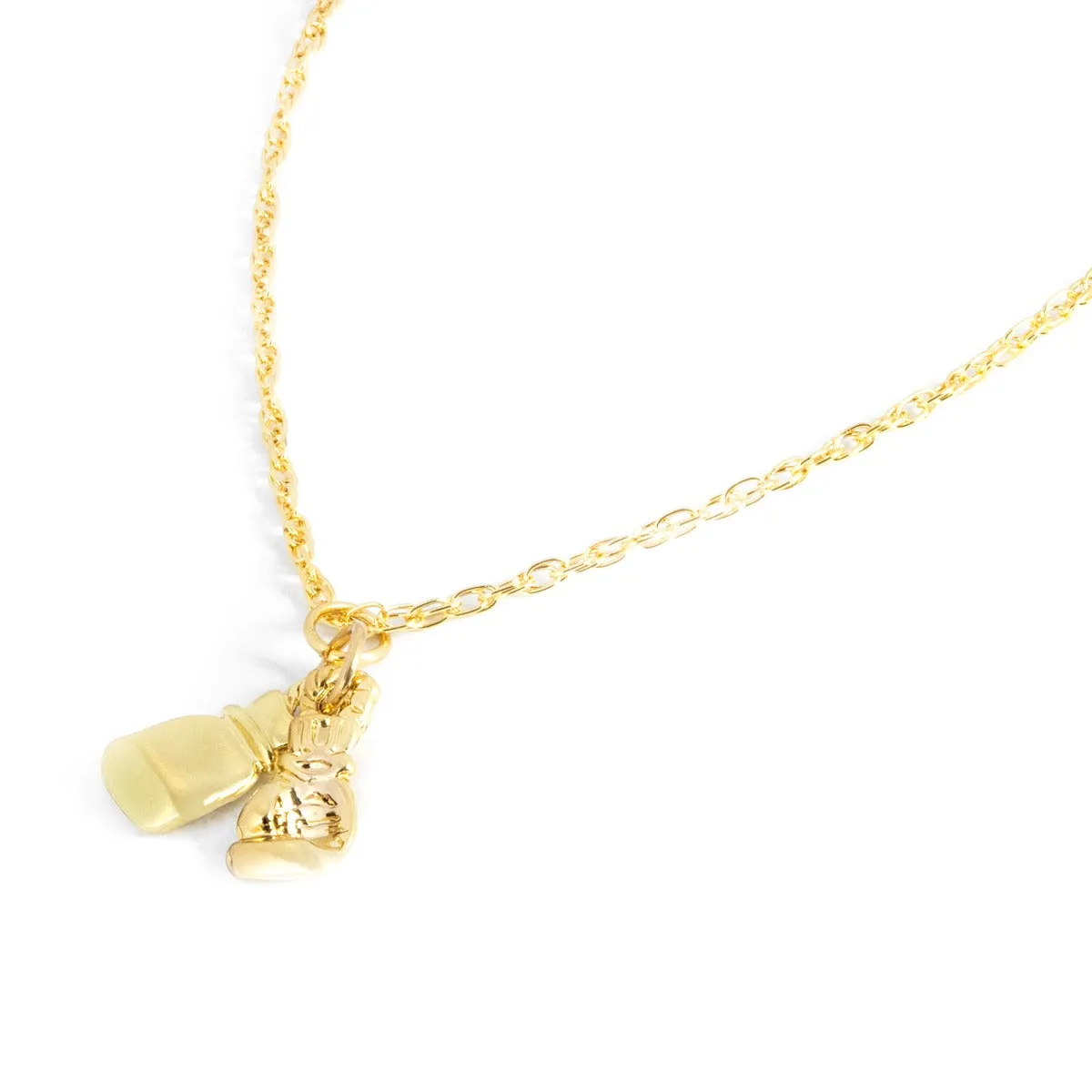 TITLE Boxing Gold Gloves Necklace