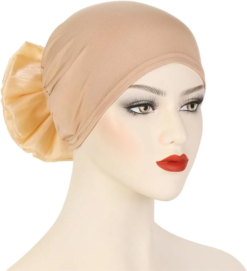 Turban Headwrap Hats for Women - Twist Solid Flower Caps Pre Tied Chemo Beanies Headwear for Cancer Headcover