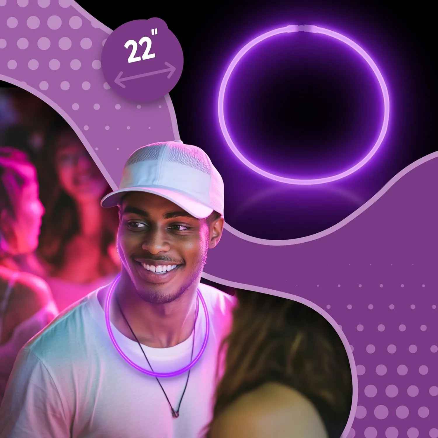 Windy City Novelties 22" Glow Stick Necklaces - 50 Pack (Purple)