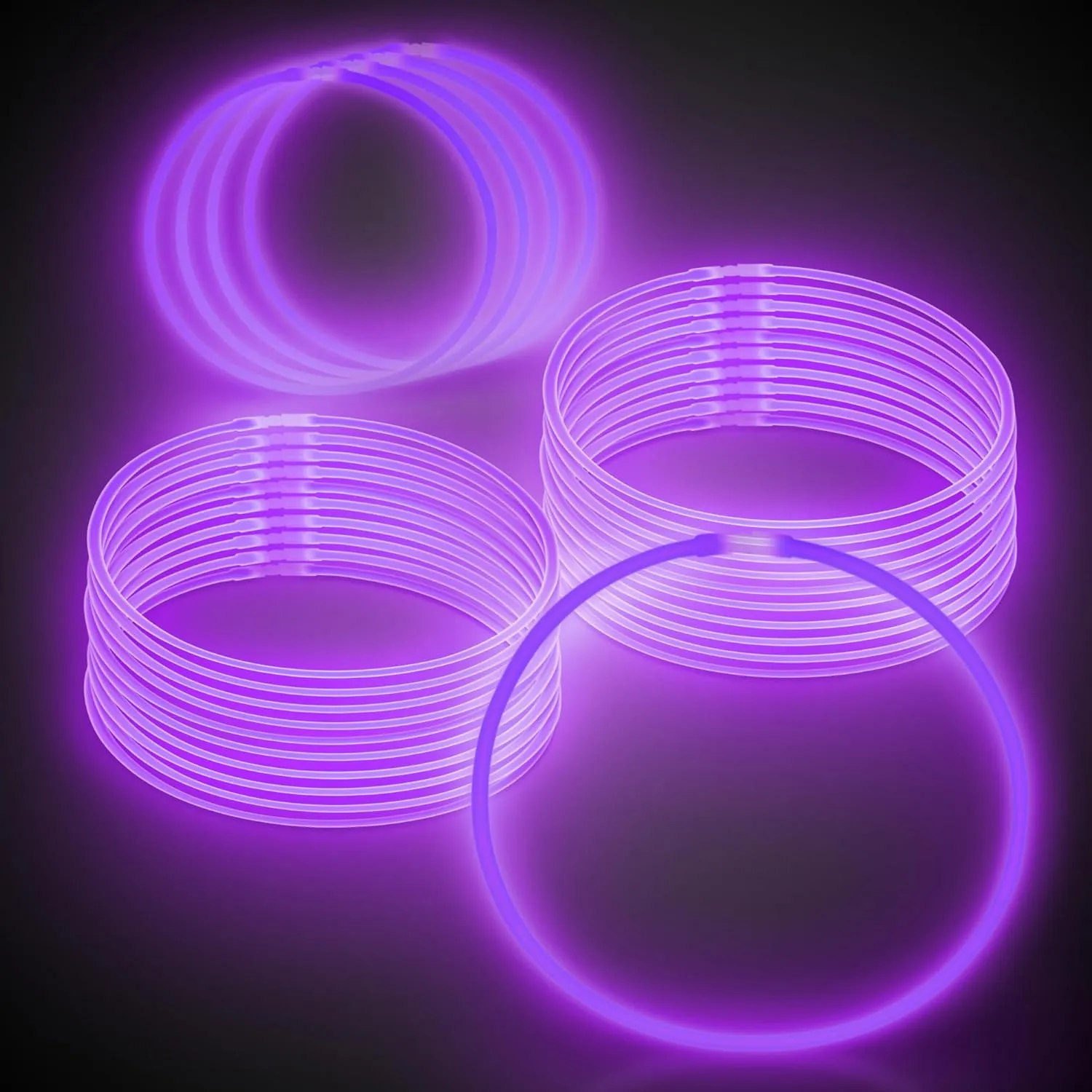 Windy City Novelties 22" Glow Stick Necklaces - 50 Pack (Purple)