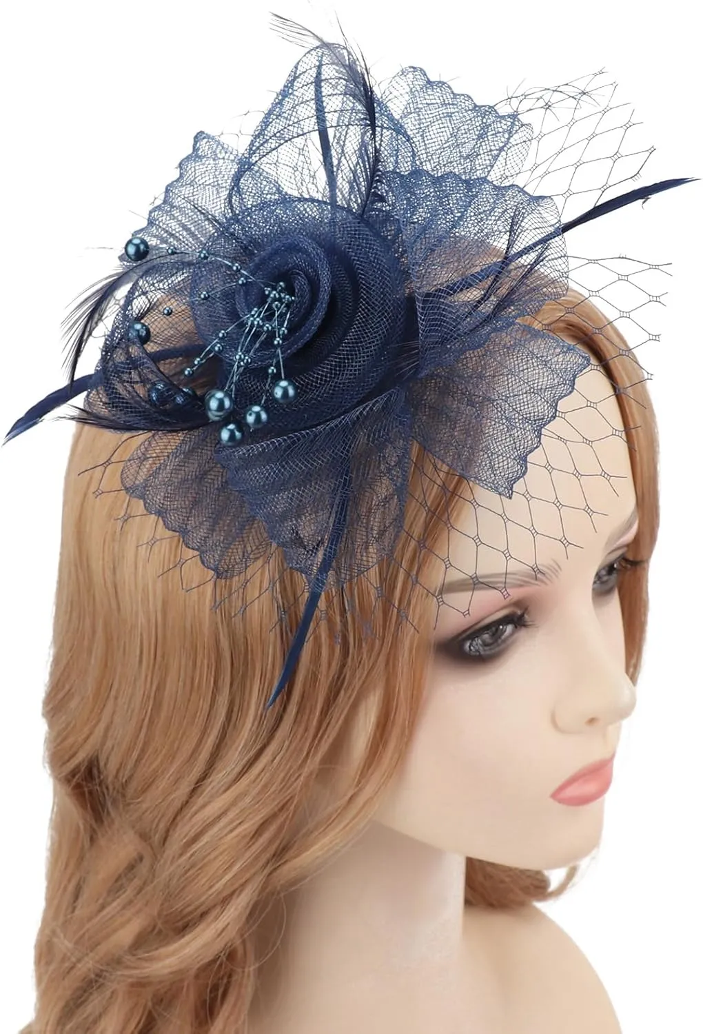 Women Fascinators Hats Flower Mesh Ribbon Feathers with Pin and Clip Tea Party Wedding Headwear for Women and Girls
