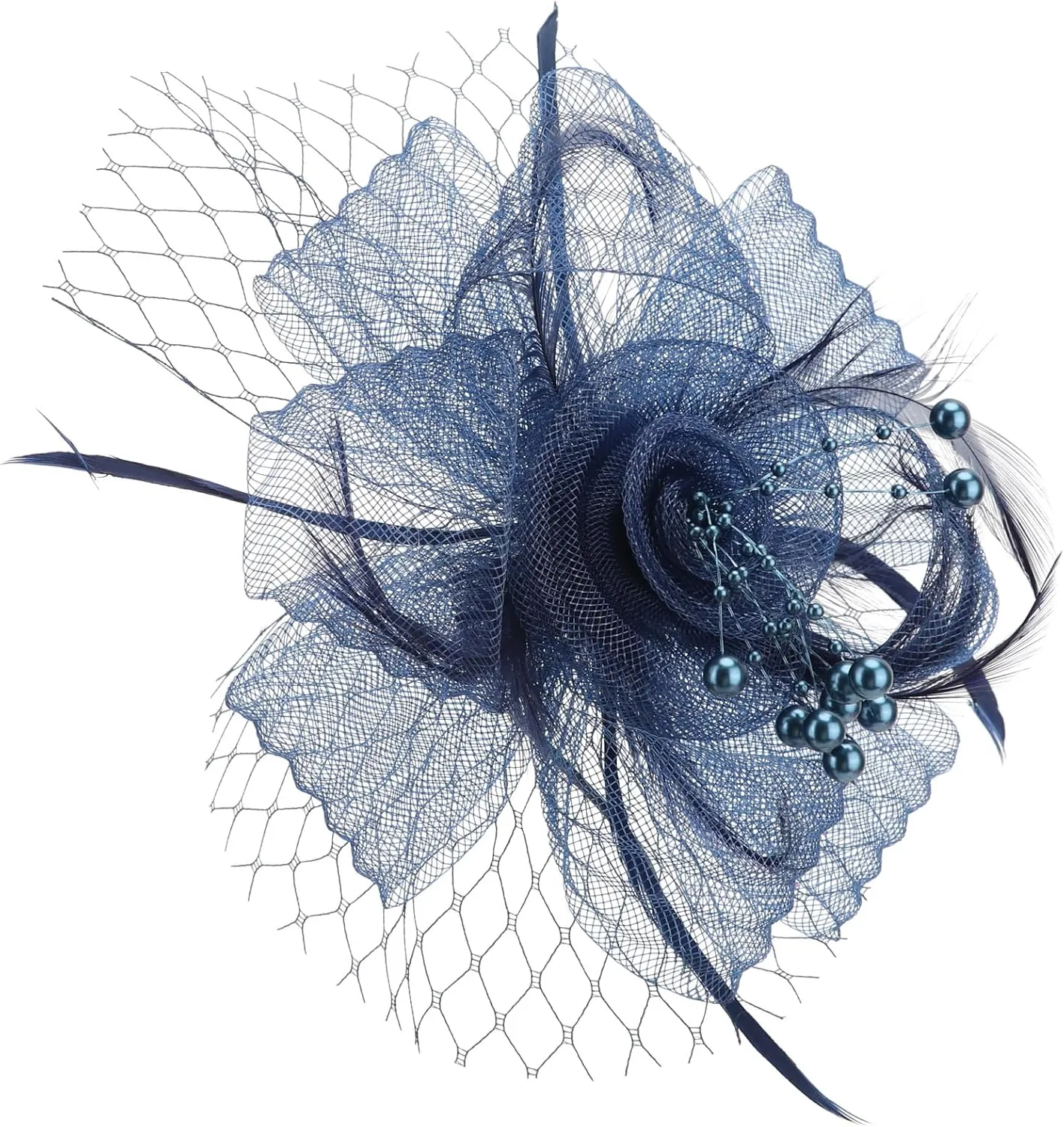 Women Fascinators Hats Flower Mesh Ribbon Feathers with Pin and Clip Tea Party Wedding Headwear for Women and Girls