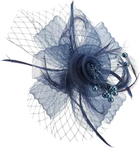Women Fascinators Hats Flower Mesh Ribbon Feathers with Pin and Clip Tea Party Wedding Headwear for Women and Girls