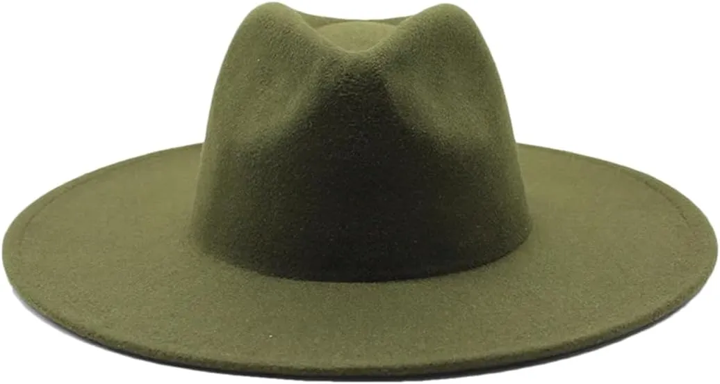 Women Wool Fedoras Cap Men Panama Jazz Hat Wide Brim Big Fedoras Church Cap EN8 56-59cm, Large