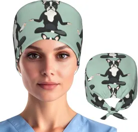 Working Cap Hat with Sweatband Comfortable and Breathable Adjustable Headgear for Men Women Scrub Cap