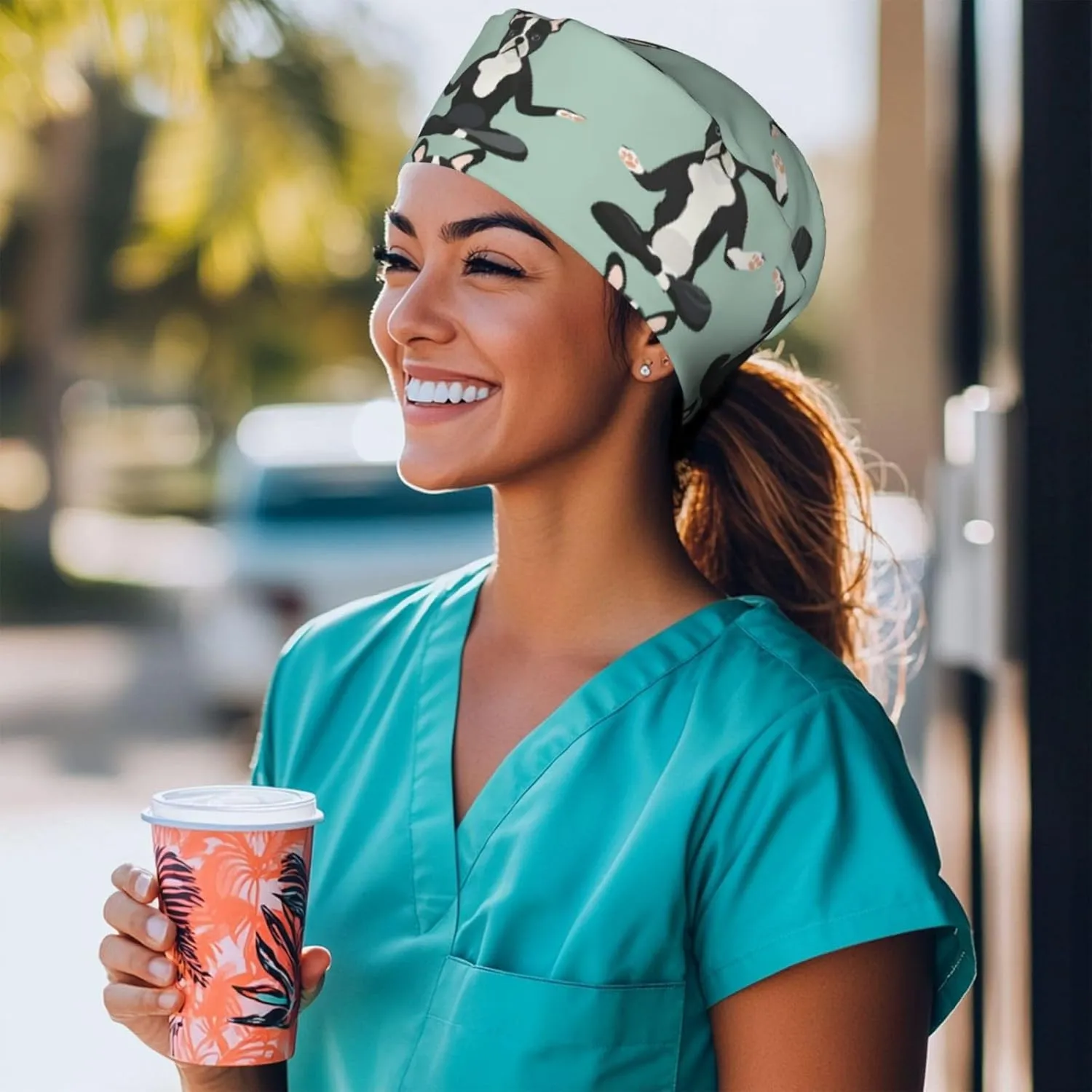 Working Cap Hat with Sweatband Comfortable and Breathable Adjustable Headgear for Men Women Scrub Cap