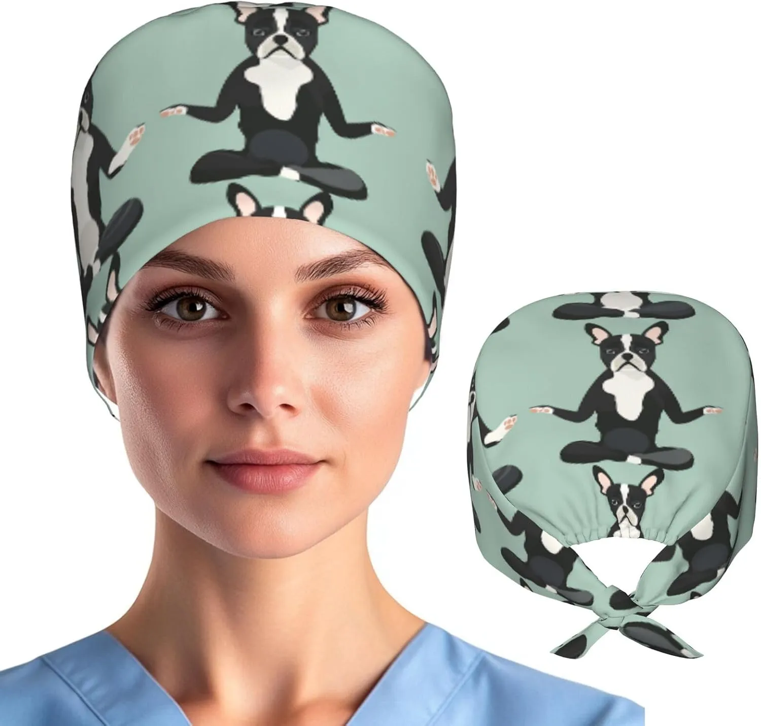 Working Cap Hat with Sweatband Comfortable and Breathable Adjustable Headgear for Men Women Scrub Cap