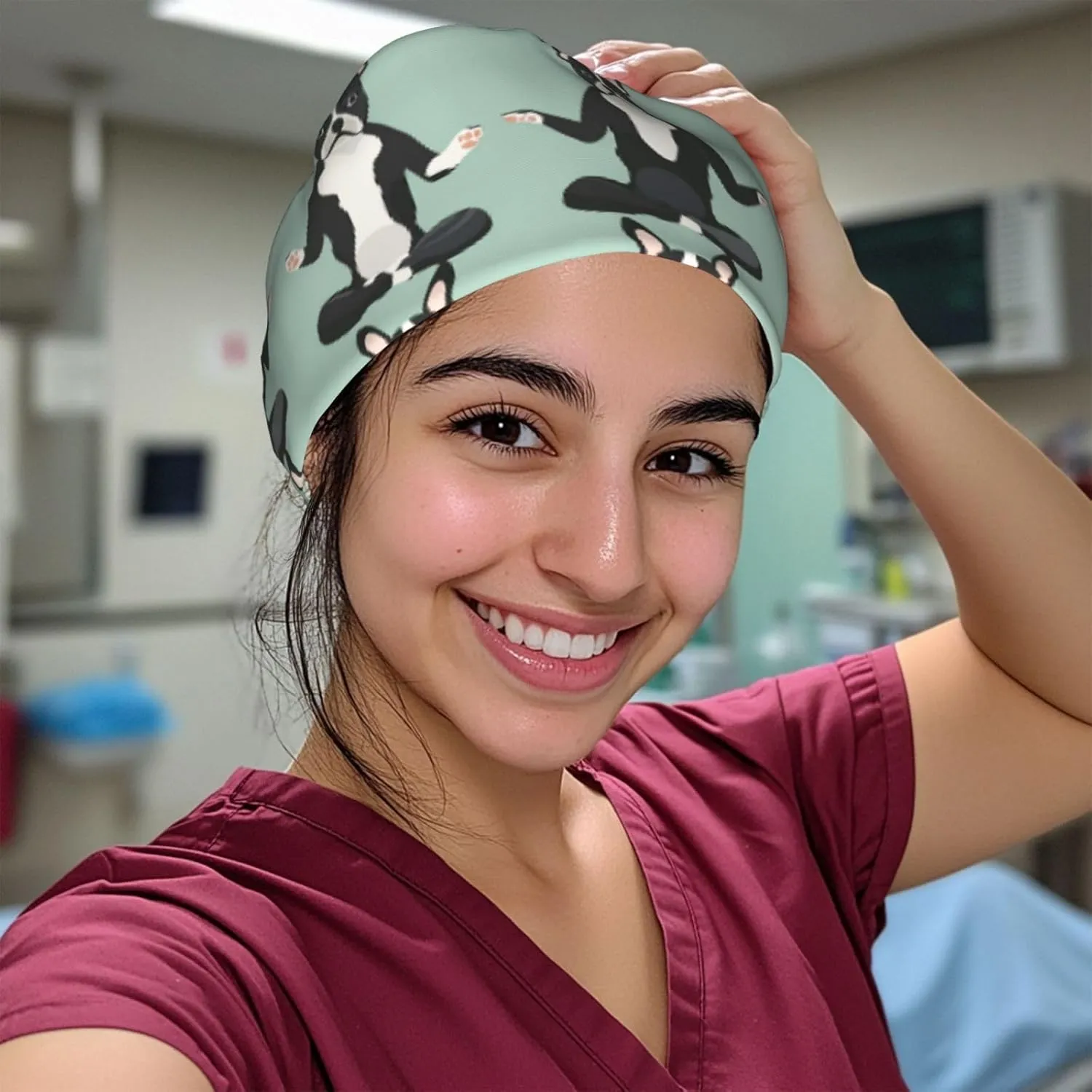 Working Cap Hat with Sweatband Comfortable and Breathable Adjustable Headgear for Men Women Scrub Cap