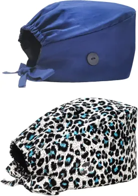 Working Cap with Silky Inner - Cotton Hat with Sweatband and Buttons, Adjustable Tie Back Ponytail, One Size