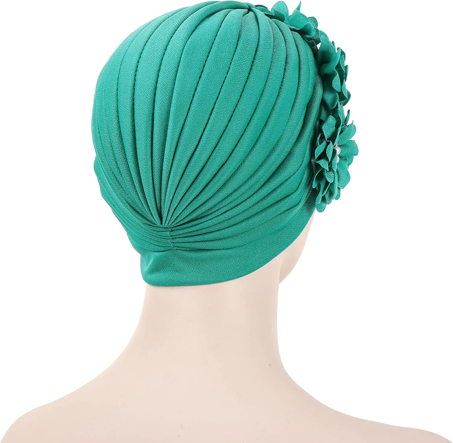 YYAOJHAO Women Flower Turban Hats - Ruffle Pre Tied Headwrap Caps Chemo Beanies Hijab Headscarf for Cancer Patient Hair Loss