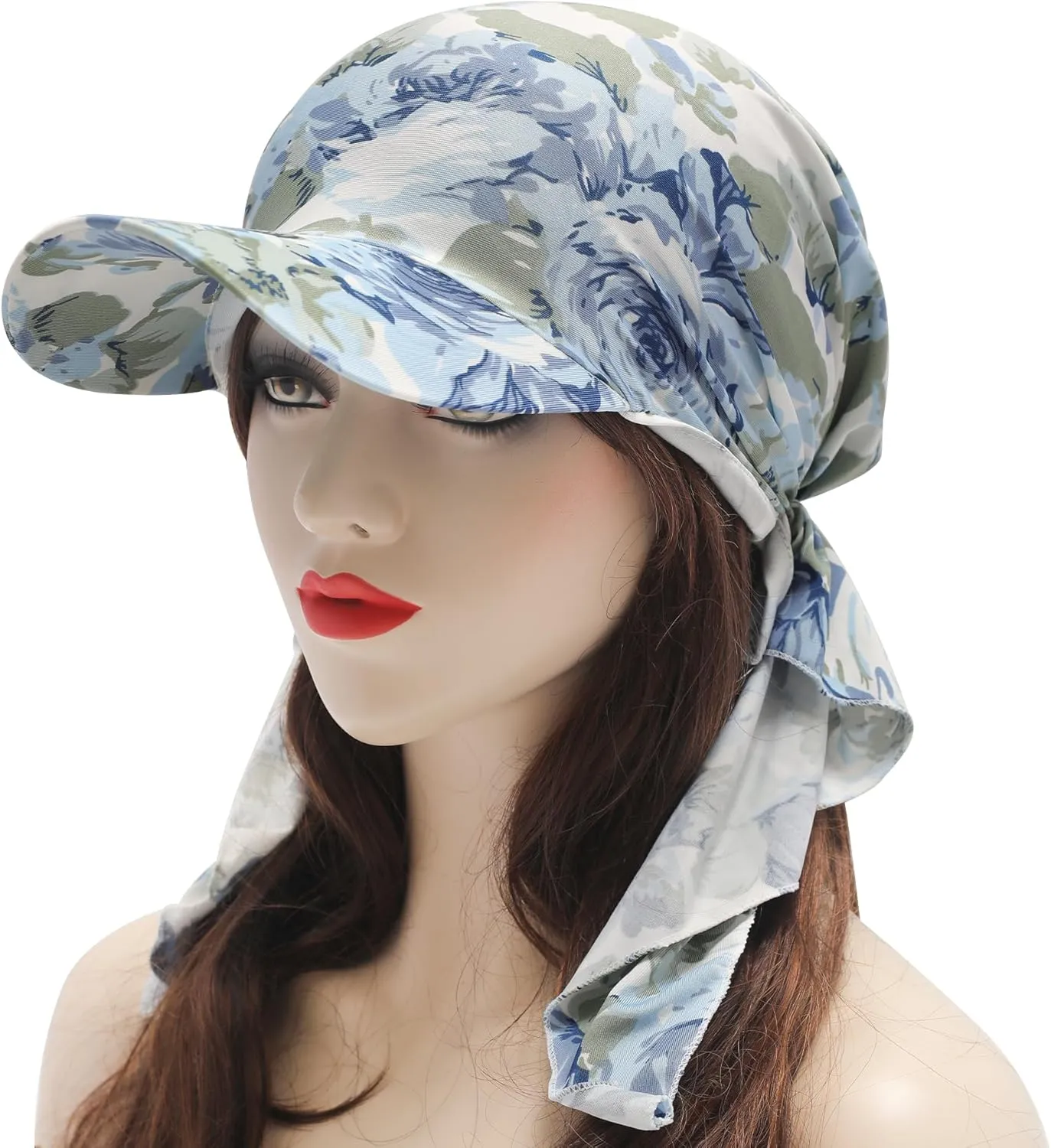 ZLYC Chemo Headwear for Women Brim Visor Head Scarf Pre Tied Headwraps Lightweight Skull Cap