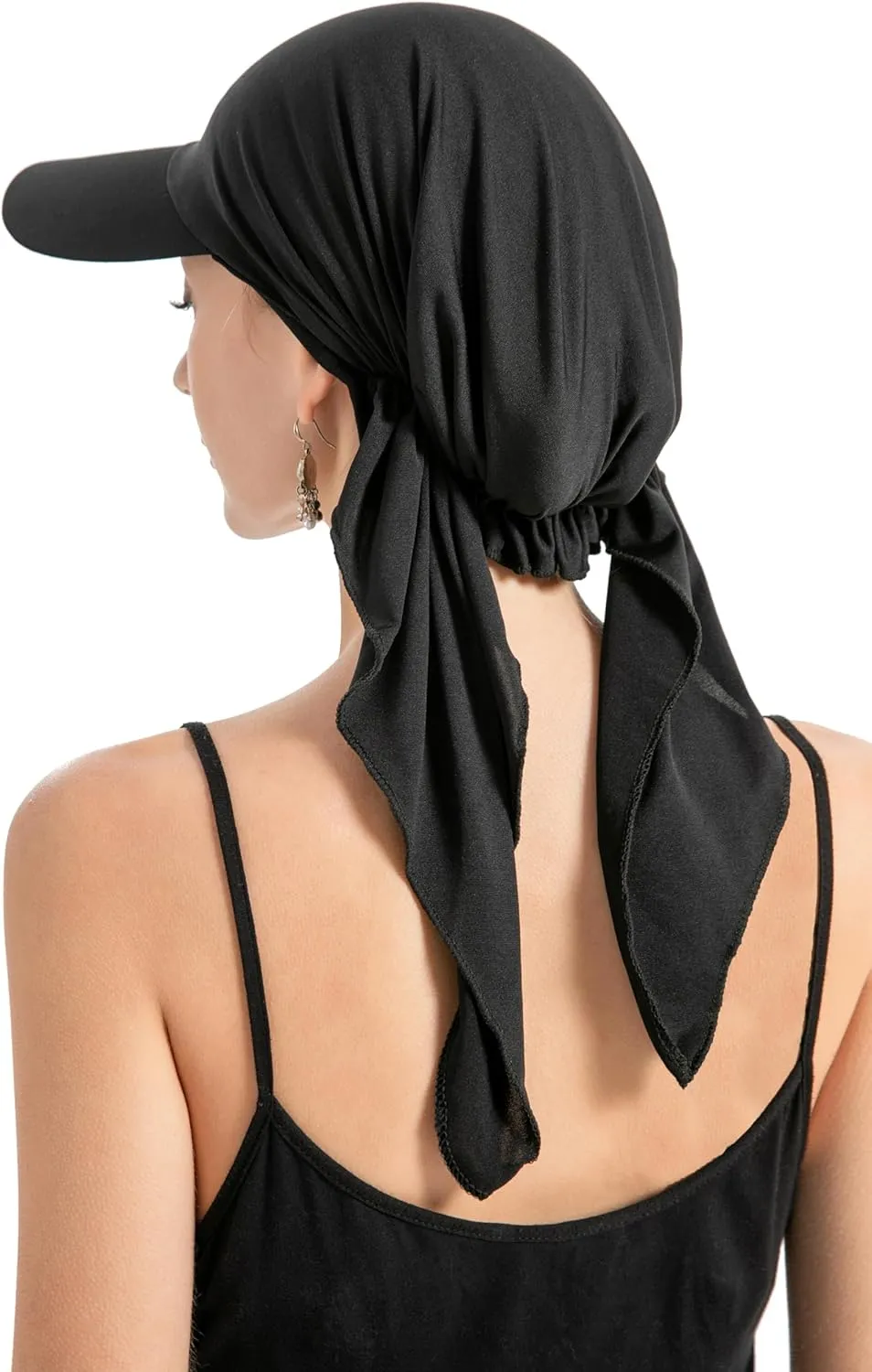 ZLYC Chemo Headwear for Women Brim Visor Head Scarf Pre Tied Headwraps Lightweight Skull Cap