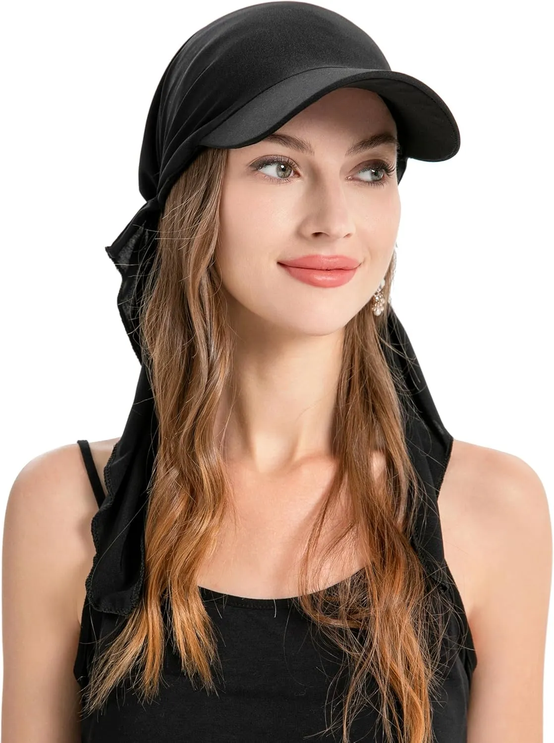 ZLYC Chemo Headwear for Women Brim Visor Head Scarf Pre Tied Headwraps Lightweight Skull Cap