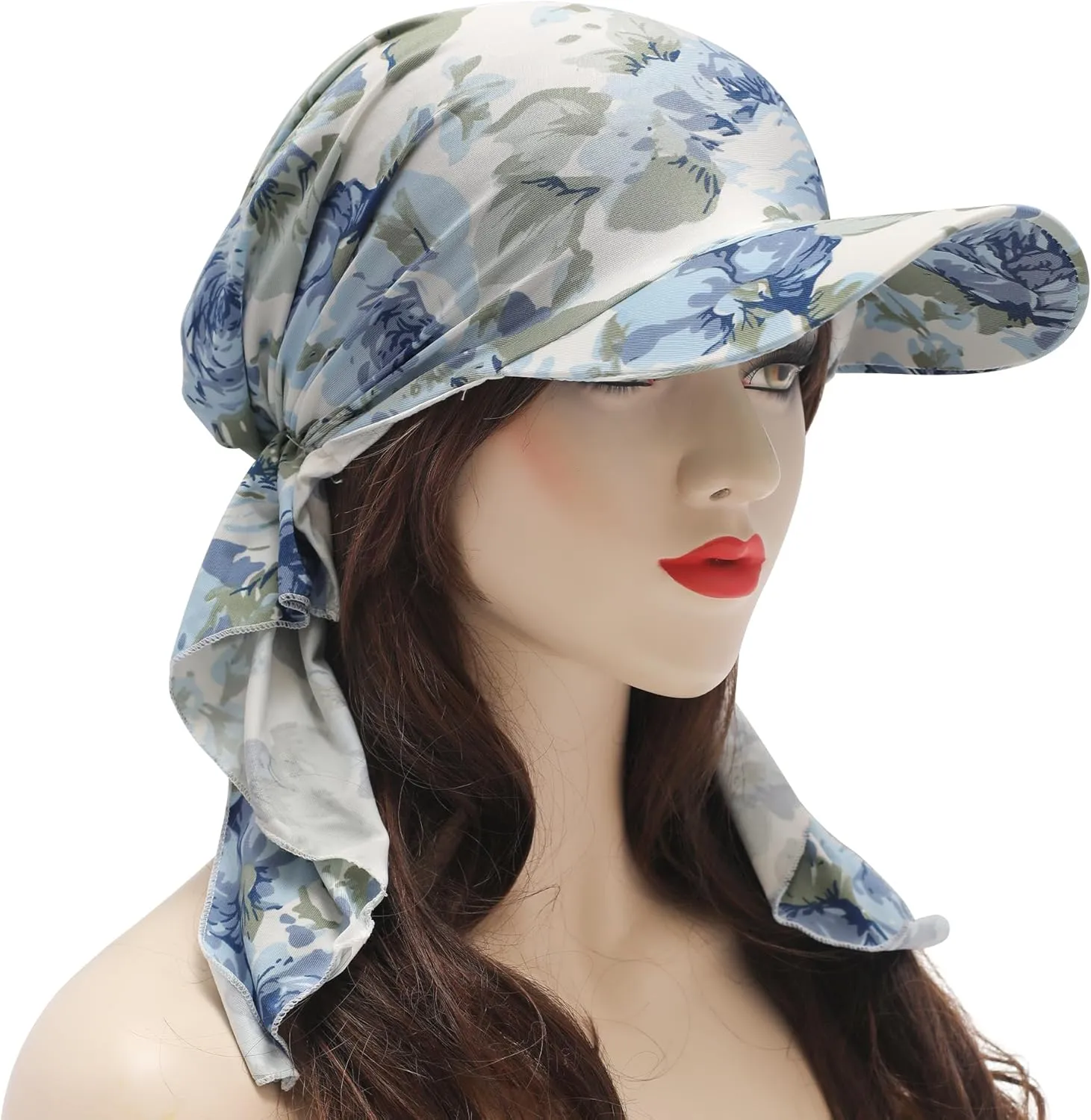 ZLYC Chemo Headwear for Women Brim Visor Head Scarf Pre Tied Headwraps Lightweight Skull Cap