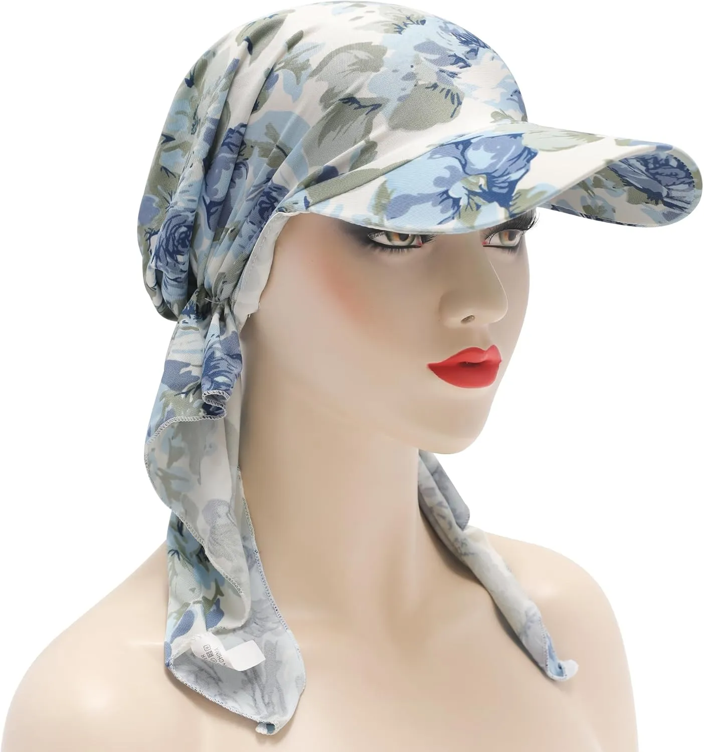 ZLYC Chemo Headwear for Women Brim Visor Head Scarf Pre Tied Headwraps Lightweight Skull Cap