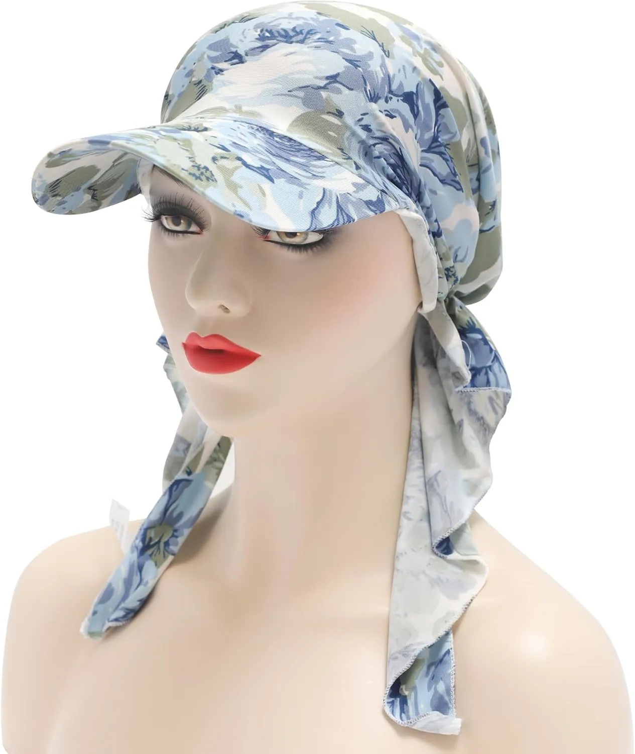 ZLYC Chemo Headwear for Women Brim Visor Head Scarf Pre Tied Headwraps Lightweight Skull Cap