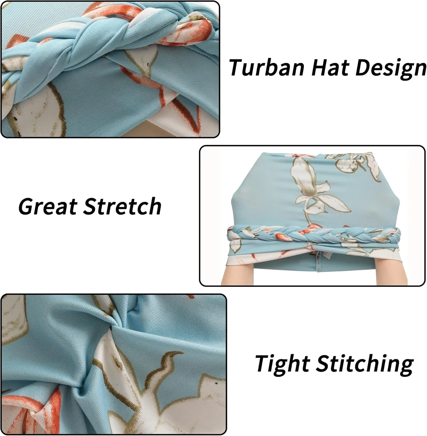 ZLYC Chemo Headwear Pre Tied Turban Headwrap Lightweight Beanie Hat for Women