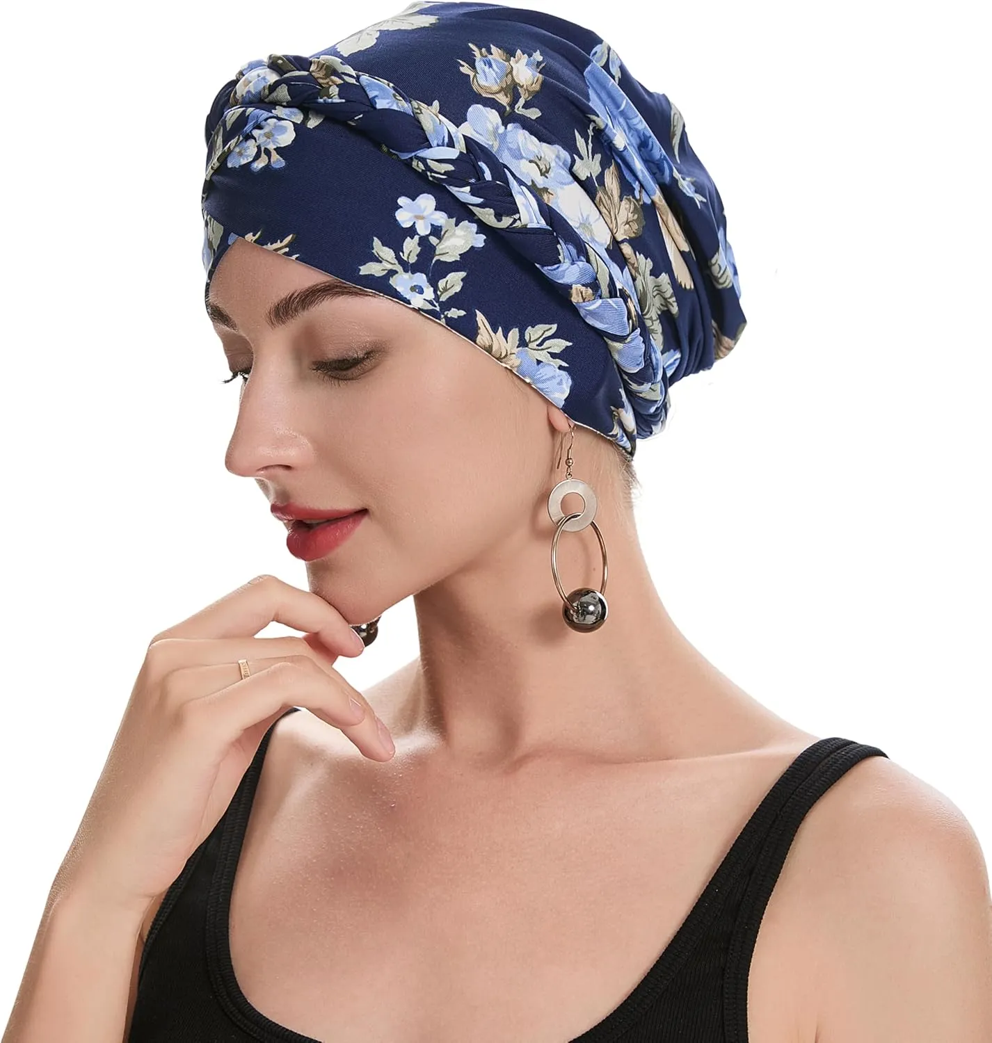 ZLYC Chemo Headwear Pre Tied Turban Headwrap Lightweight Beanie Hat for Women